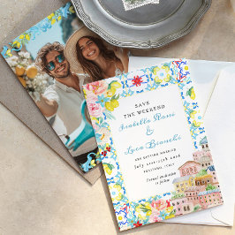 Amalfi Coast Lemon Fliesen Italienische Hochzeit Save The Date