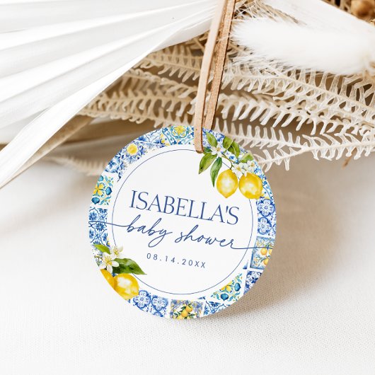 Amalfi Coast Lemon Mediterrane Babydusche Geschenkanhänger