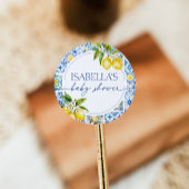 Amalfi Coast Lemon Mediterrane Babydusche Runder Aufkleber