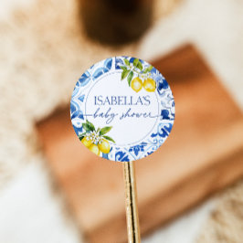 Amalfi Coast Lemon Mediterrane Babydusche Runder Aufkleber