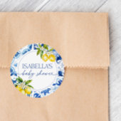 Amalfi Coast Lemon Mediterrane Babydusche Runder Aufkleber
