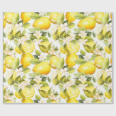 Amalfi Coast Lemon Muster Geschenkpapier (Flach)