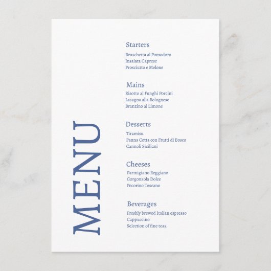 Amalfi Coast Lemon Tiles Italien Hochzeit Menükarte (Vorderseite)