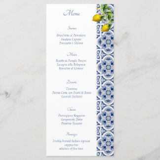Amalfi Coast Lemon Tiles Italien Hochzeit Menükarte