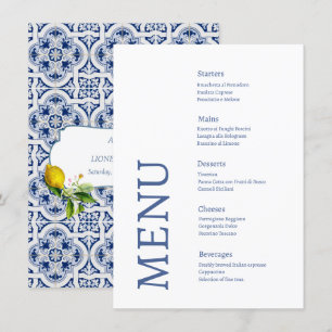 Amalfi Coast Lemon Tiles Italien Hochzeit Menükarte