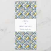 Amalfi Coast Lemon Tiles Italien Hochzeit Menükarte (Rückseite)