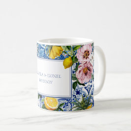 Amalfi Coast Lemon Tiles Italien | Ihr Name Kaffeetasse