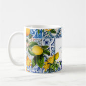 Amalfi Coast Lemon Tiles Italien | Ihr Name Kaffeetasse (Links)