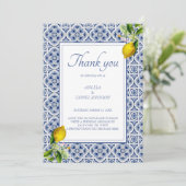 Amalfi Coast Lemon Tiles Italien Personalisiert Einladung (Stehend Vorderseite)