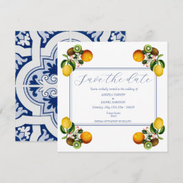 Amalfi Coast Lemon Tiles Italien Personalisiert Save The Date