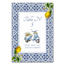 Amalfi Coast Lemon Tiles Italien Personalisiert Tischnummer