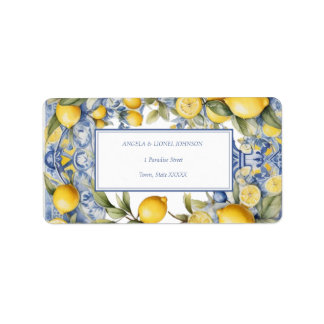 Amalfi Coast Lemon Tiles Italien Personalisierte N Adressaufkleber