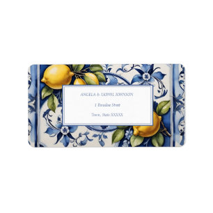 Amalfi Coast Lemon Tiles Italien Personalisierte N Adressaufkleber