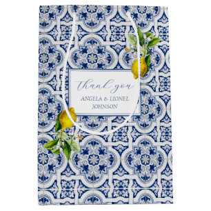 Amalfi Coast Lemon Tiles Italien Personalisierte N Mittlere Geschenktüte