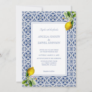 Amalfi Coast Lemon Tiles Italien Personalisiertes Einladung