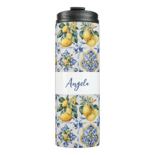 Amalfi Coast Lemon Tiles Italien Thermosbecher