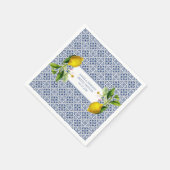 Amalfi Coast Lemon Tiles Italy Personalized names Serviette (Ecke)