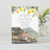 Amalfi Coast Lemons Italy Photo Wedding Einladung (Stehend Vorderseite)