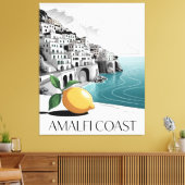 Amalfi Coast Minimalist Line Art Leinwanddruck (Insitu (Wohnzimmer))