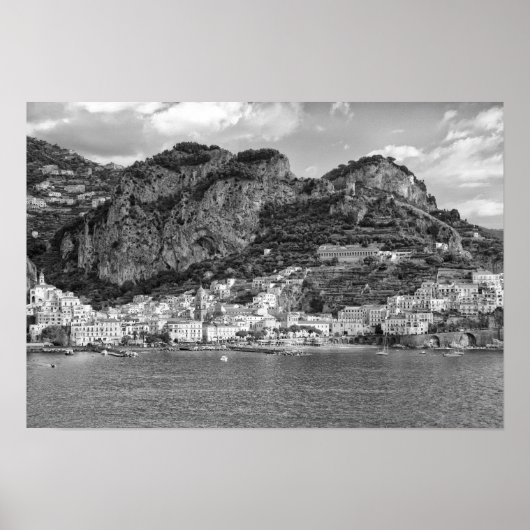 Amalfi Coast monochromatisch Poster (Vorne)