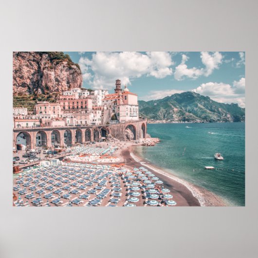 Amalfi Coast Pastel Fotografie Poster (Vorne)