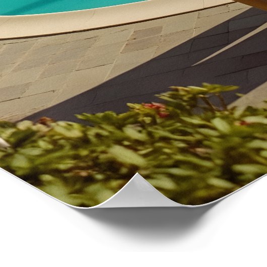 Amalfi Coast Poolside Paradise – Mediterranean Sum Poster (Ecke)