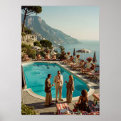Amalfi Coast Poolside Paradise – Mediterranean Sum Poster (Vorne)
