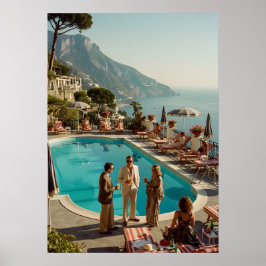Amalfi Coast Poolside Paradise – Mediterranean Sum Poster