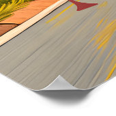 Amalfi Coast Retro Drive: Van Gogh Style Poster (Ecke)