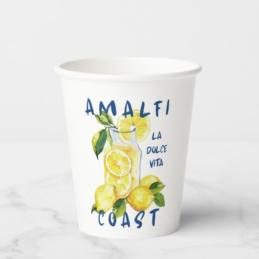 Amalfi Coast Sticker – La Dolce Vita Limoncello Pappbecher (Vorderseite)
