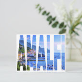 Amalfi Coast Typografy Modern Foto Travel Postkarte (Stehend Vorderseite)