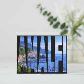 Amalfi Coast Typografy Modern Foto Travel Postkarte (Stehend Vorderseite)