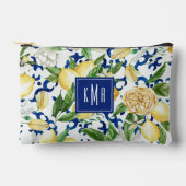 Amalfi Coast Wasserfarben Lemon Monogramm Zubehörtasche (Vorderseite)