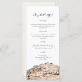 AMALFI COAST Watercolor Wedding Menu Cards Menükarte (Vorne/Hinten)