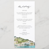 AMALFI COAST Watercolor Wedding Menu Cards Menükarte (Vorderseite)