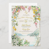 Amalfi Coast Wedding Invitation Custom Lemon Beach Einladung (Vorne/Hinten)