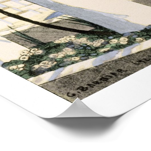 Amalfi, Darstellung einer Frau in einem gelben Kle Poster (Ecke)