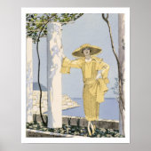 Amalfi, Darstellung einer Frau in einem gelben Kle Poster (Vorne)