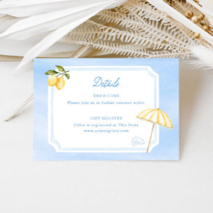 Amalfi Dolce Vita Brautparty Details Begleitkarte