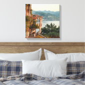 Amalfi Dreamscape Stretched Canvas Print Leinwanddruck (Insitu (Schlafzimmer))