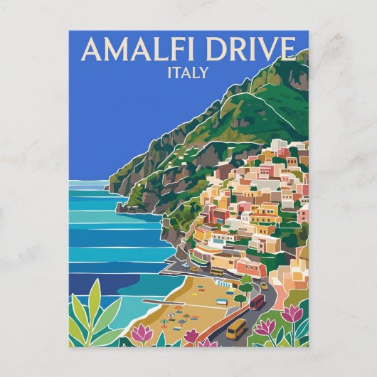 Amalfi Drive Italien Postkarte (Vorderseite)