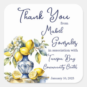 Amalfi Gastgeschenke Hochzeiten Quadratischer Aufkleber