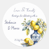 Amalfi Gastgeschenke Hochzeiten Runder Aufkleber (Vorderseite)