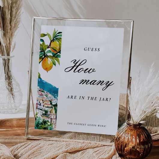 Amalfi Guess Wie viele Kisses Brautparty signieren Poster