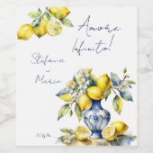 Amalfi - Hochzeit der Zitronen Weinetikett (Einzelnes Label)