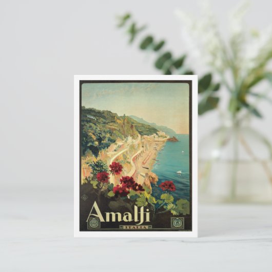 Amalfi Italia Vintag Italien Postkarte (Stehend Vorderseite)