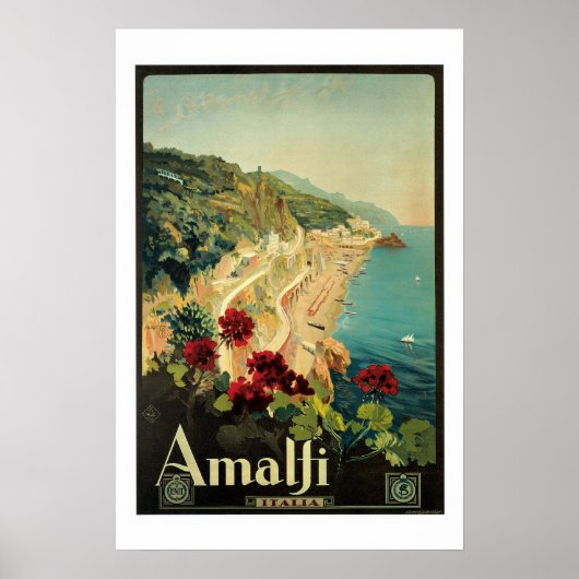 Amalfi Italia Vintage Travel Poster (Vorne)