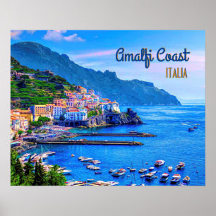 Amalfi Italien Europa Moderne Fotografie Reise Poster