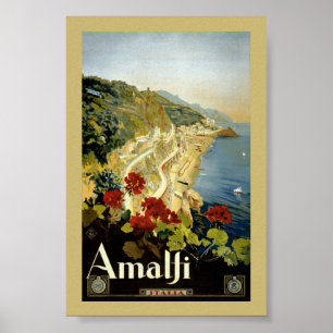 Amalfi Italien Italia Vintage Poster Restauriert
