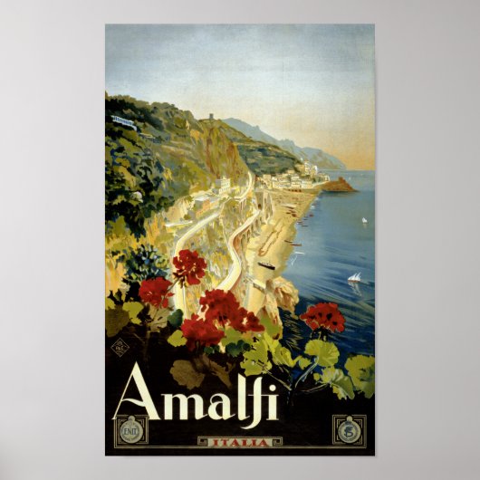 Amalfi Italien Italia Vintage Poster wiederhergest (Vorne)